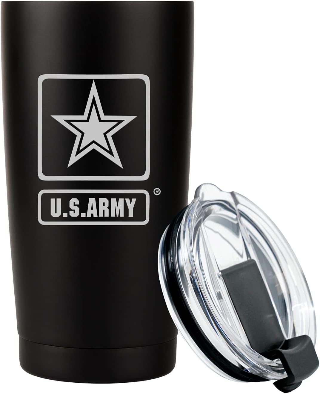 20oz US Army Tumbler, Double-Walled Insulated Steel USA Coffee Mug with Lid | US Army Gifts | Disabled USMC Veteran Owned SMALL Business