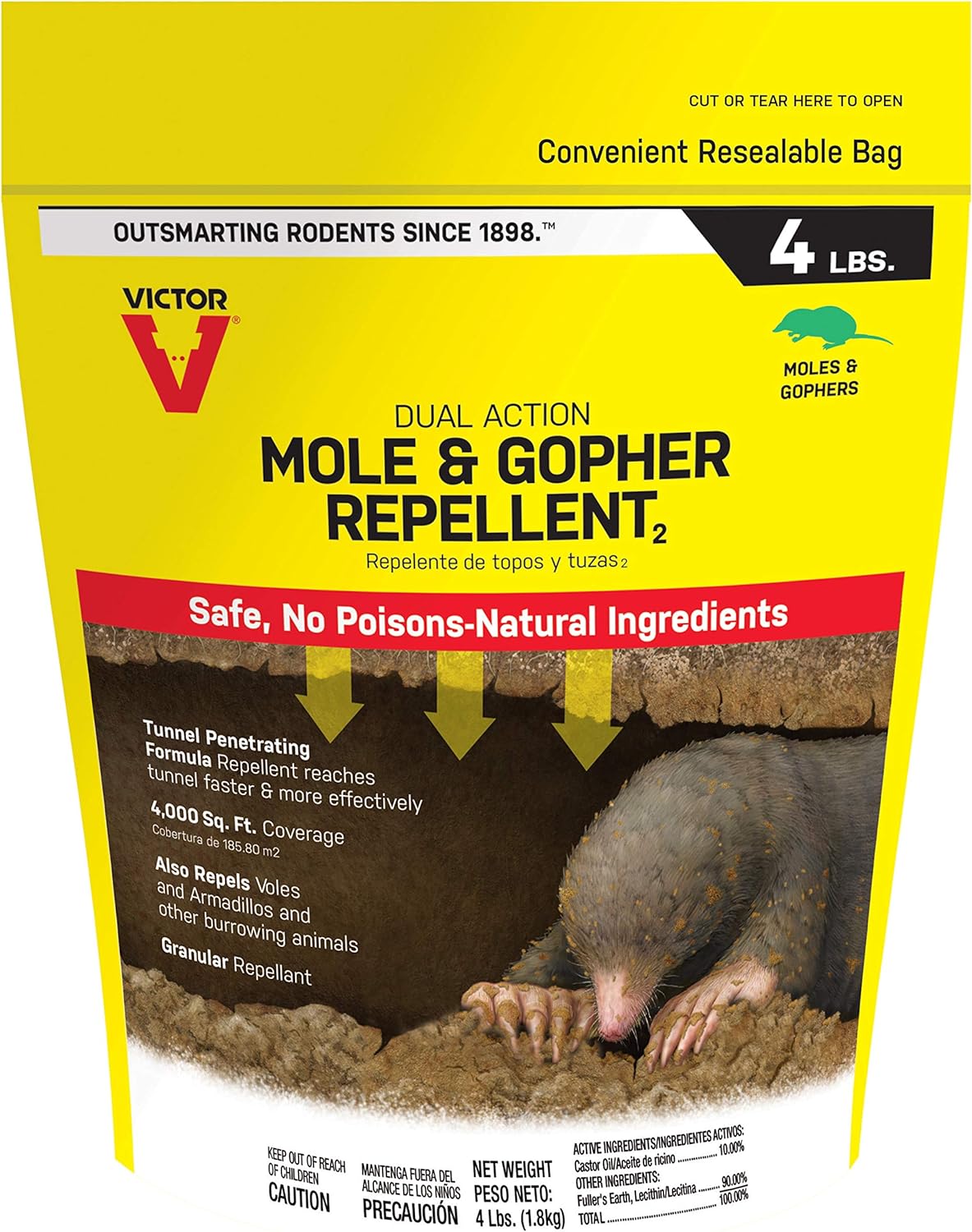 Victor M7001-1 Mole & Gopher Repellent, 64 Ounce (Pack of 1), Black