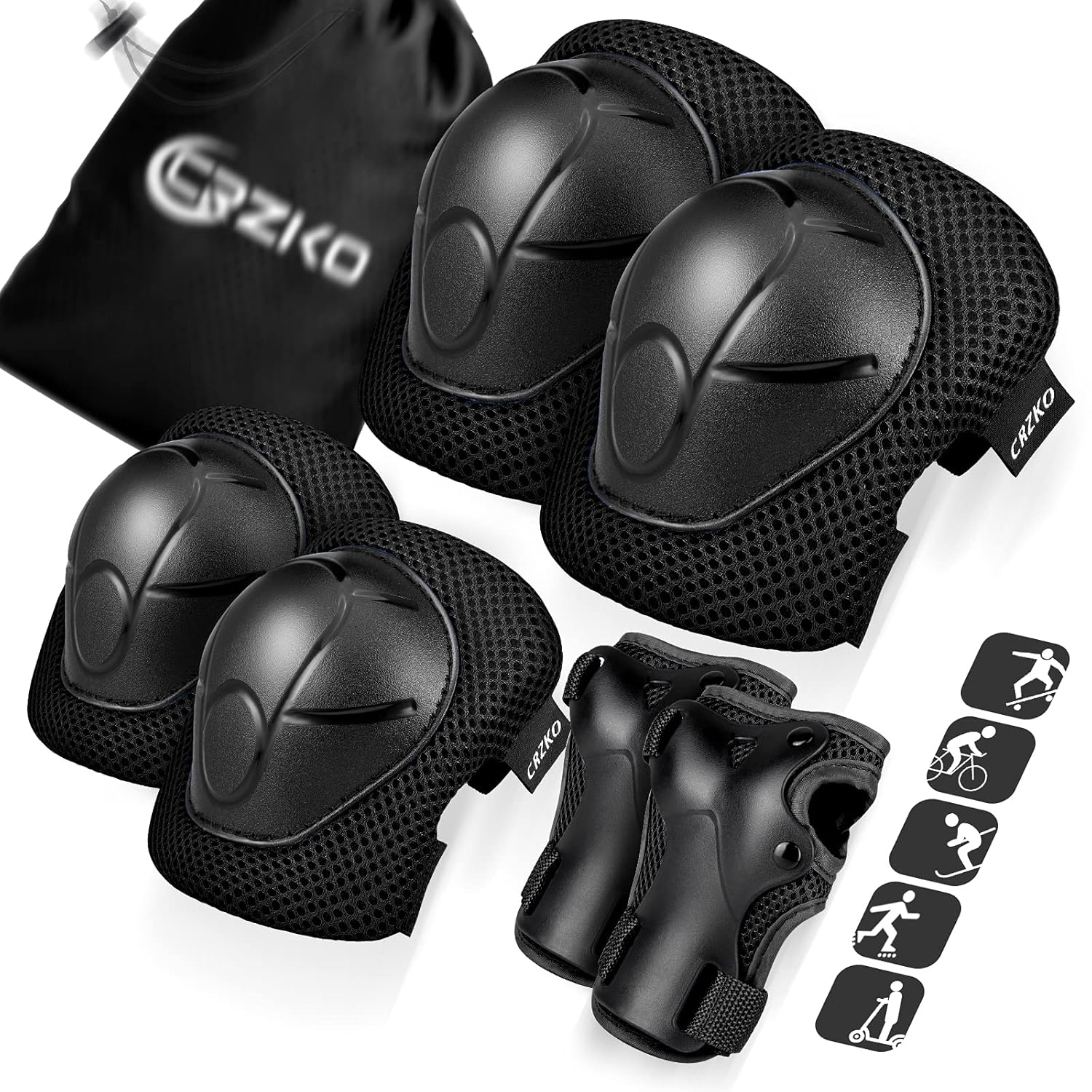 Kids Knee Pads and Elbow Pads Set,Knee Pads for Kids Child Youth 3-15 Years W/ Adjustable Strap for Roller Skates Skateboard Inline Skatings Scooter