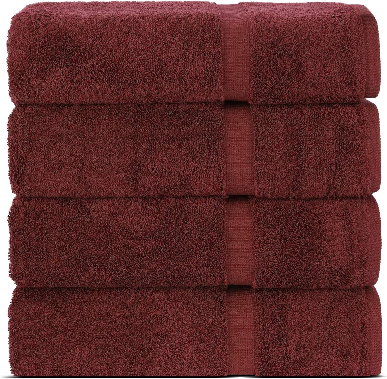 Chakir Turkish Linens | Hotel & Spa Quality 100% Cotton Premium Turkish Towels | Soft & Absorbent (4-Piece Bath Towels, Cranberry)