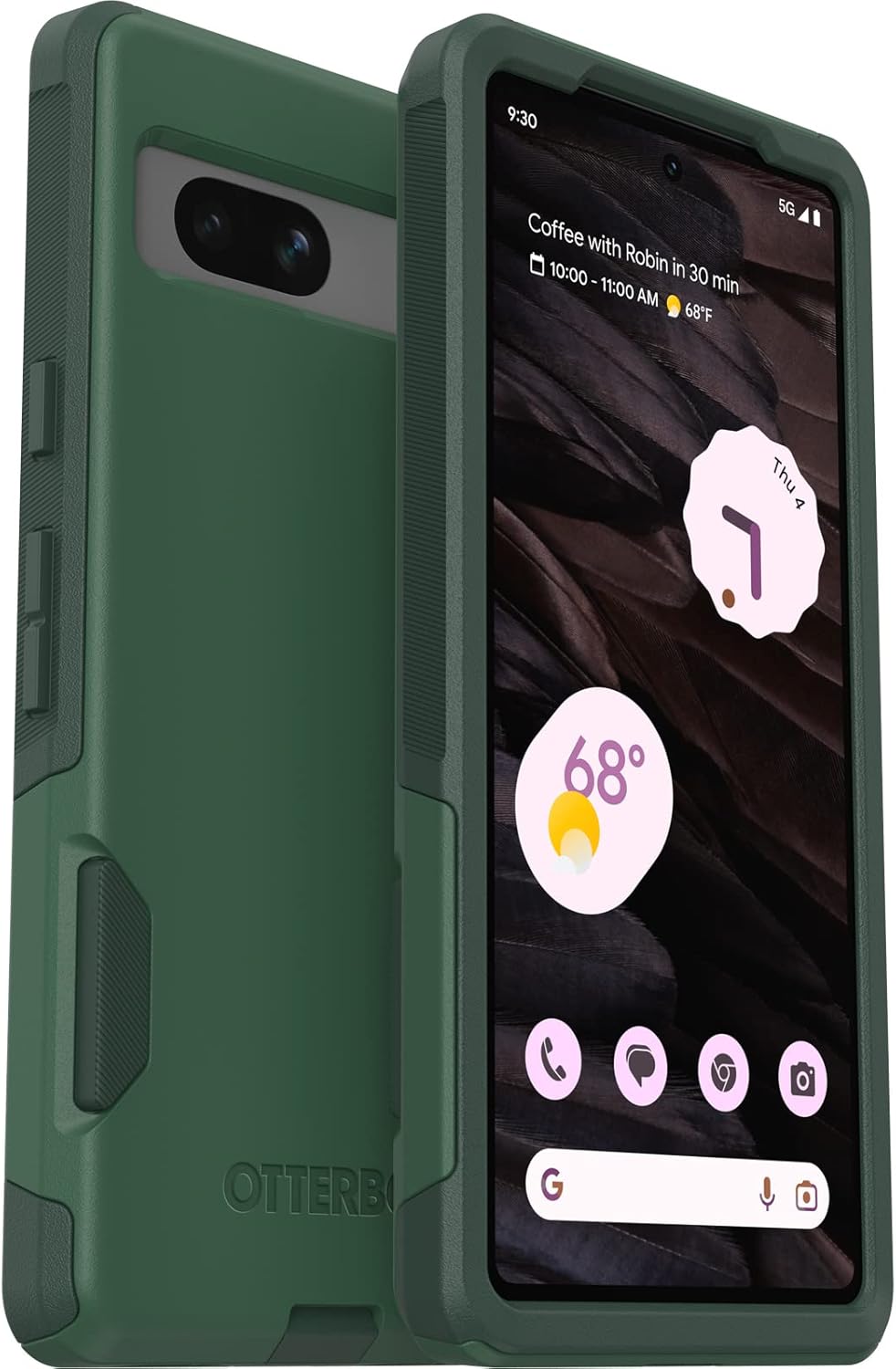 OtterBox Google Pixel 7A Commuter Series Case - TREES COMPANY (Green), slim & tough, pocket-friendly, with port protection