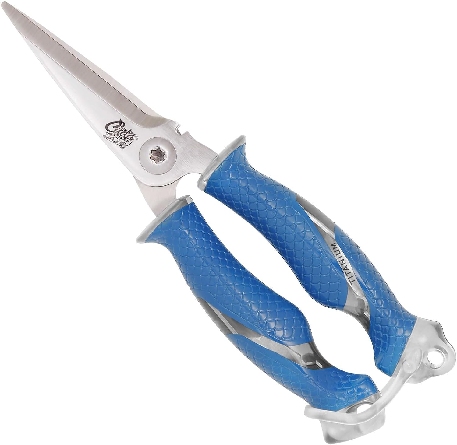 Cuda 8-Inch Titanium-Bonded Snip Fishing Scissors with Micro Serrated Edges (18825)