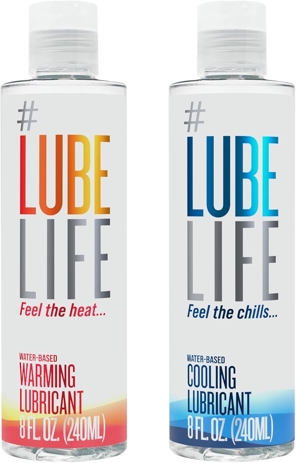 Lube Life Climate Control Combo, includes Water-Based Cooling and Warming Lubricant, Stay Cool While Turning Up The Heat in The Bedroom, Non-Staining Lube for Men, Women and Couples, 8 Fl Oz