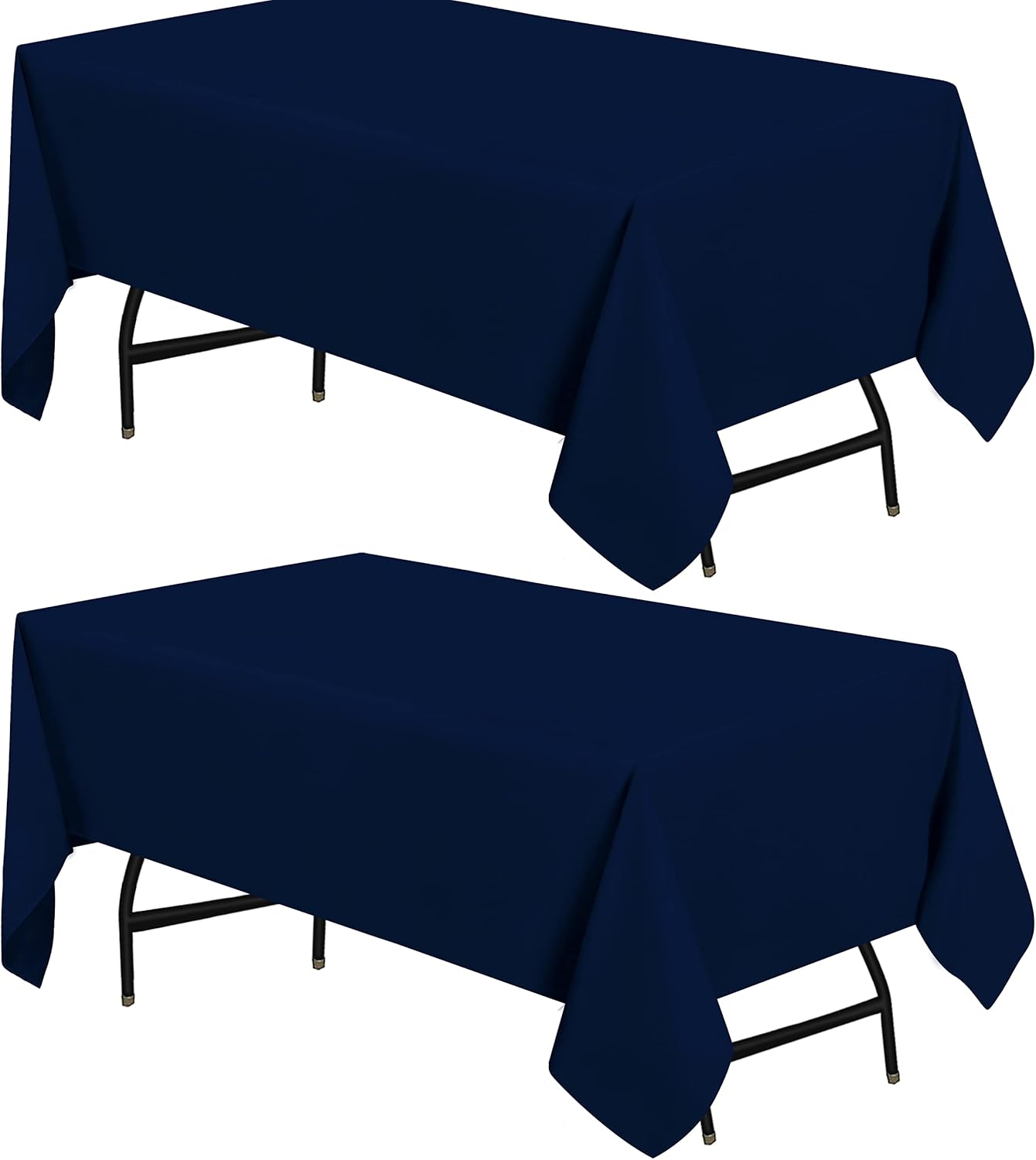 Utopia Kitchen Rectangle Table Cloth 2 Pack [60x84 Inches, Navy] Tablecloth Machine Washable Fabric Polyester Table Cover for Dining, Buffet Parties, Picnic, Events, Weddings and Restaurants