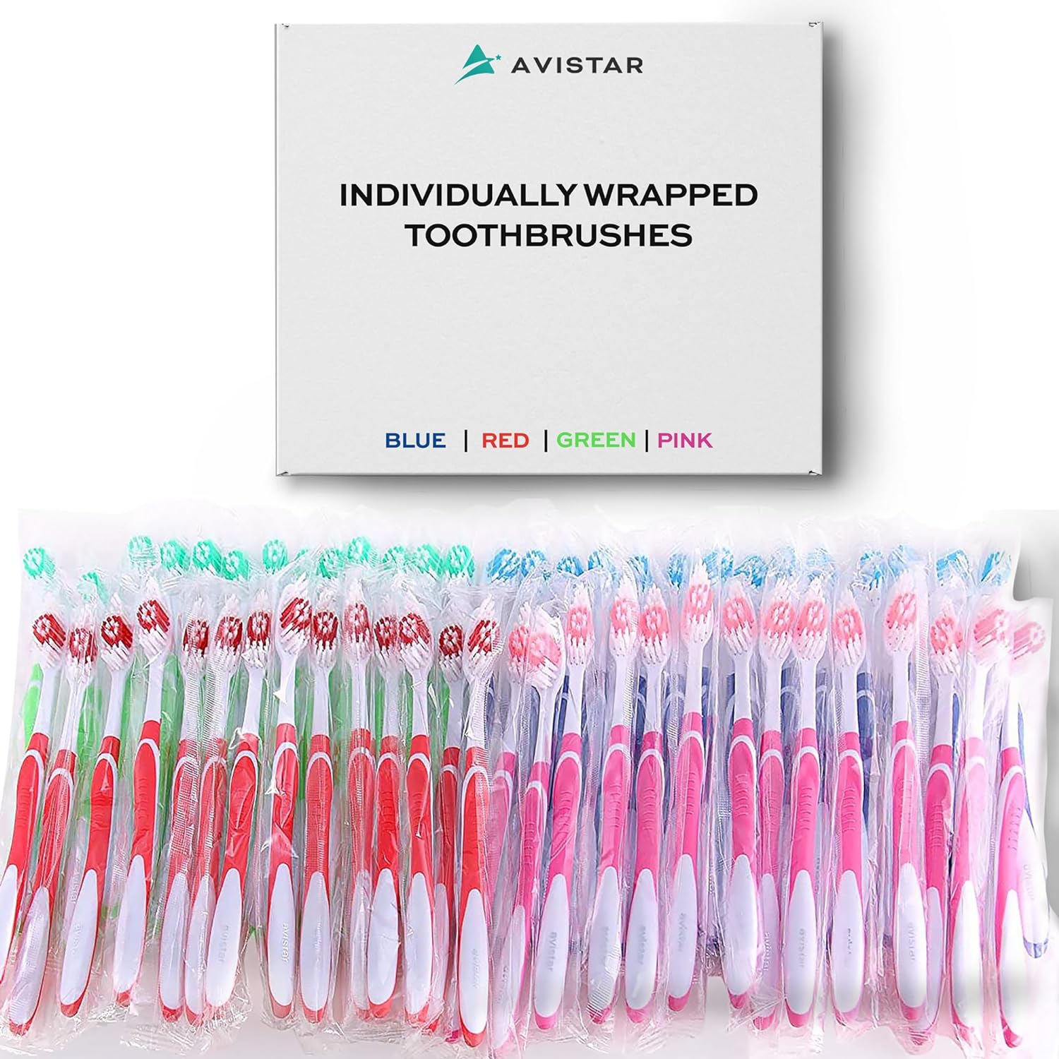 148 Individually Packaged Quality Large Head Medium Bristle Disposable Bulk Toothbrushes - Multi Color Pack - Convenient & Affordable - for Travel, Hotels, Airbnb, Relief Missions, Donations & More