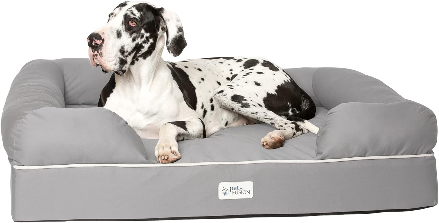 PetFusion Ultimate Dog Bed, Orthopedic Memory Foam, Multiple Sizes and Colors, Medium Firmness Pillow, Waterproof Liner, YKK Zippers, Breathable 35% Cotton Cover