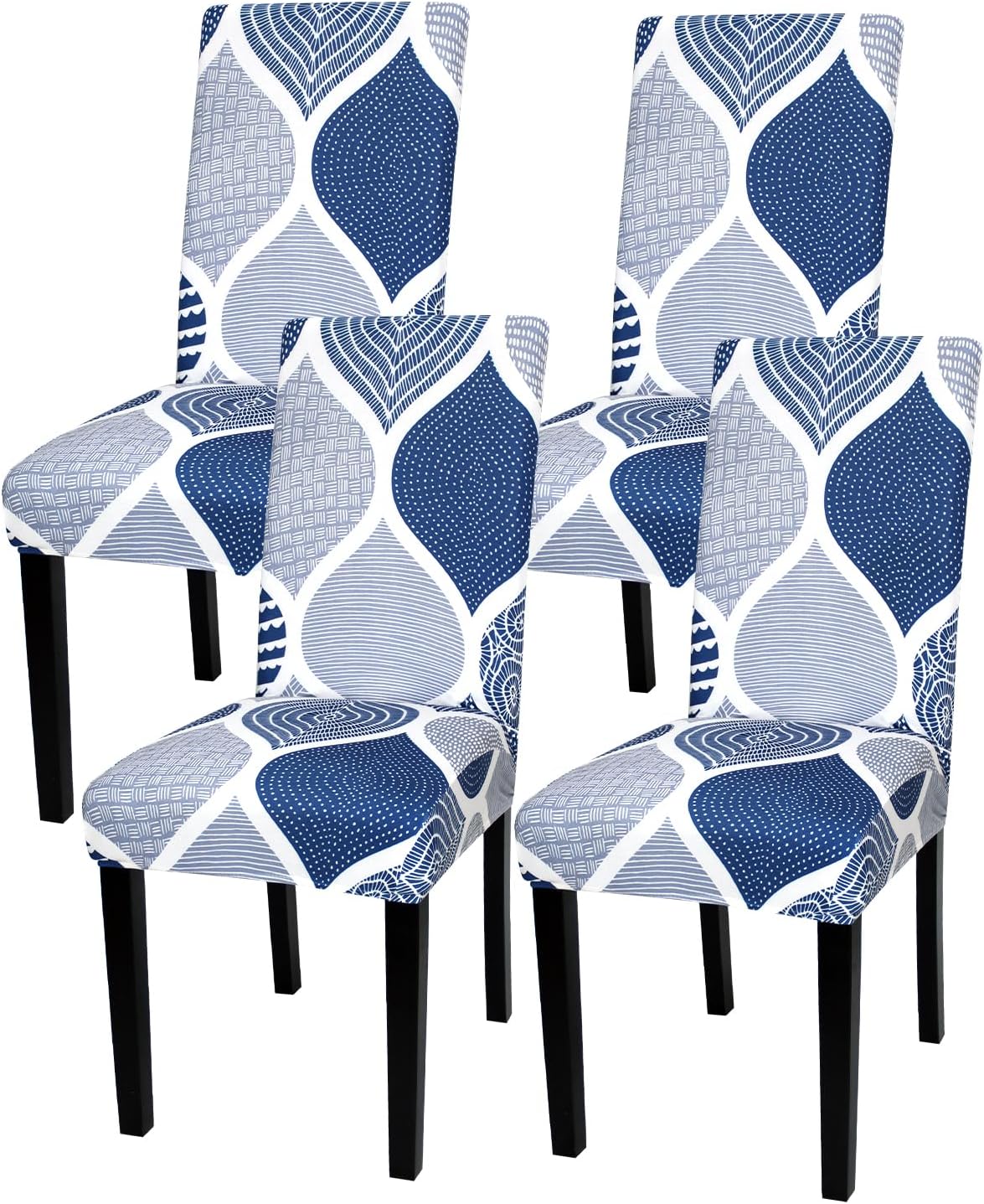 Very stretchy and fit well on chairs! Durable and easy to clean. Nice designs to choose from!