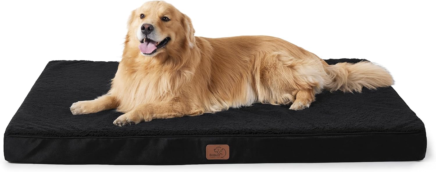 Bedsure Extra Large Dog Bed - XL Orthopedic Waterproof Dog Beds with Removable Washable Cover for Extra Large Dogs, Egg Crate Foam Pet Bed Mat, Suitable for Dogs Up to 100 lbs