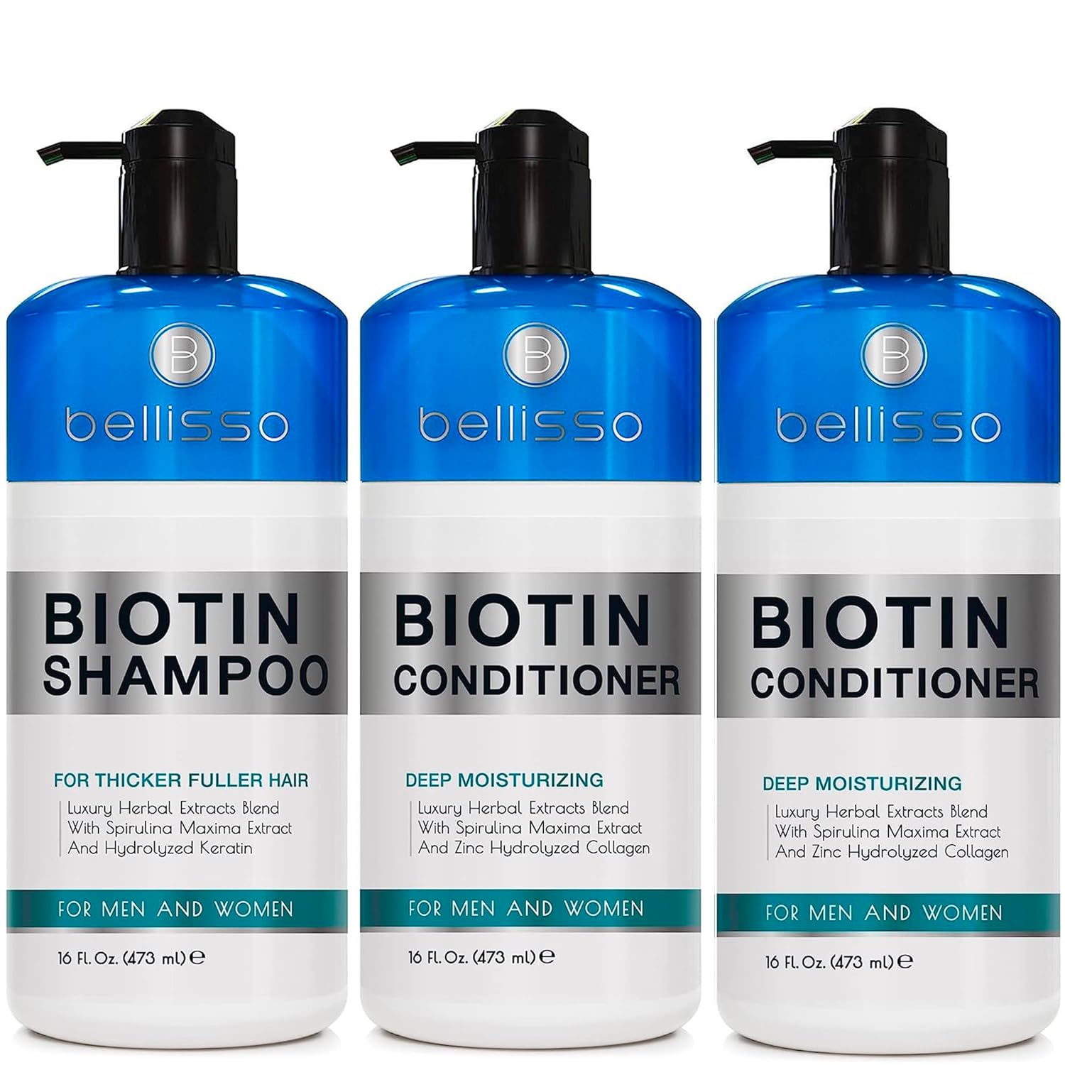 BELLISSO Biotin Shampoo and Conditioner Set and Biotin Conditioner