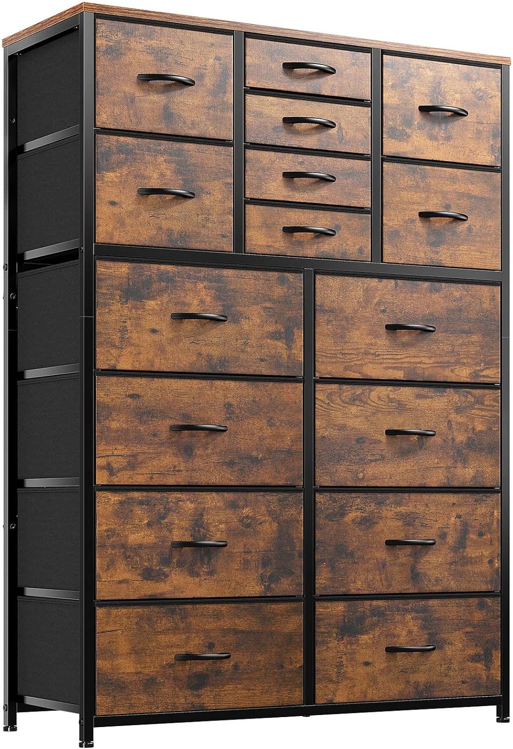 EnHomee+Dresser+for+Bedroom+with+16+Drawer%2c+Dressers+%26+Chests+of+Drawers%2c+Tall+Dresser+for+Bedroom%2c+Fabric+Dresser+Bedroom+Furniture+with+Drawer+for+Closet+Entryway%2c+Dresser+Organizer+with+Fabric+Bins