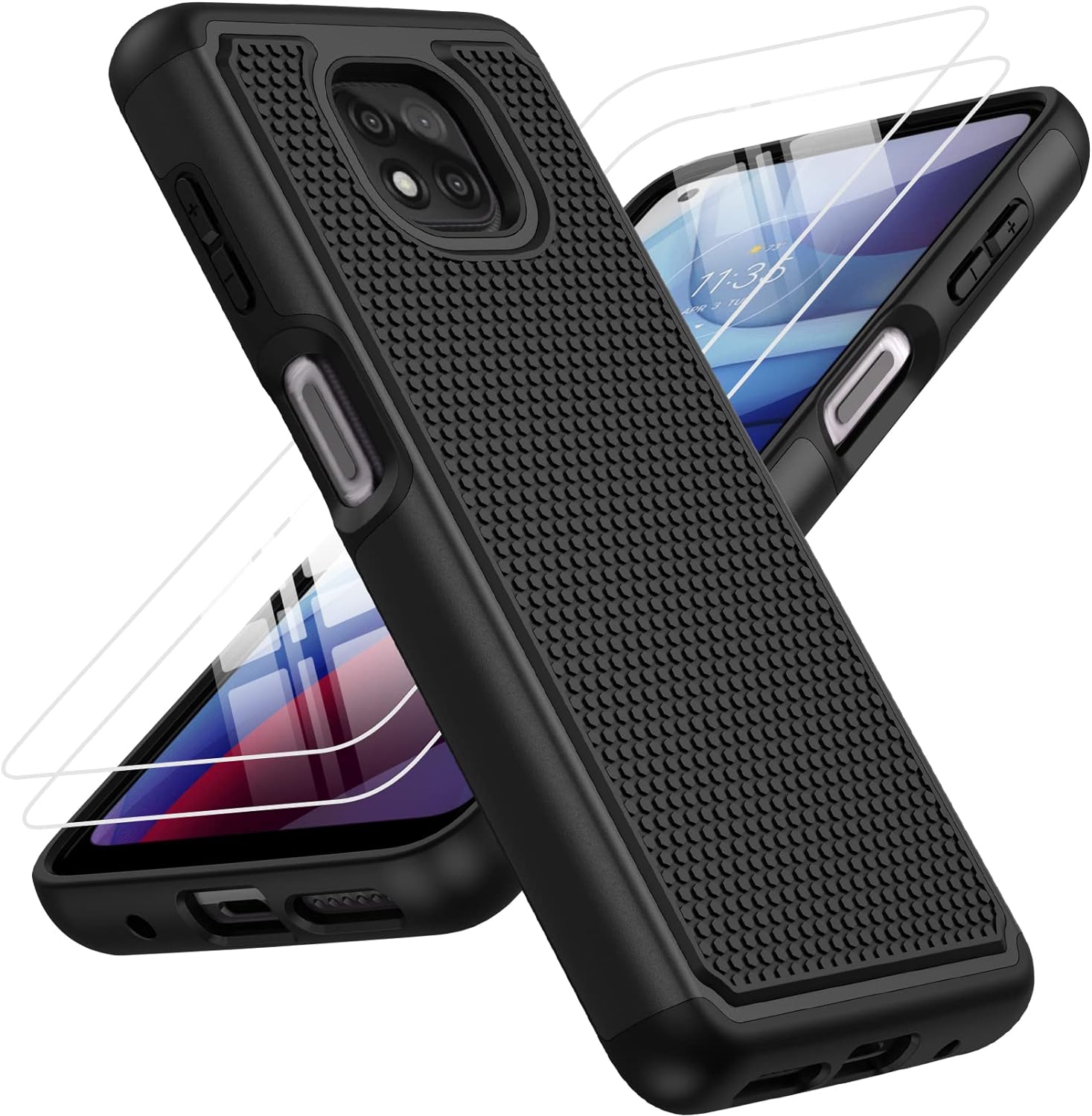 BNIUT for Motorola Moto G Power 2021 Case: Dual Layer Protective Heavy Duty Cell Phone Cover Shockproof Rugged with Non Slip Textured Back - Military Protection Bumper Tough - 6.6inch (Matte Black)