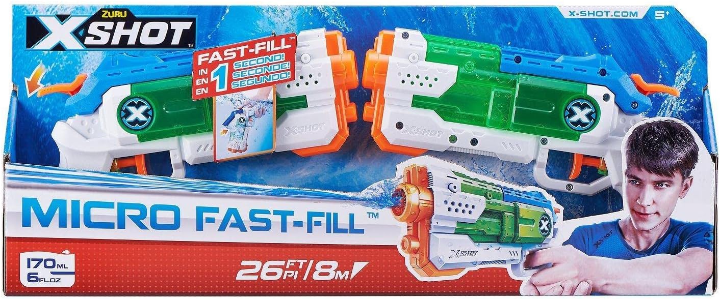 X-Shot+Water+Warfare+Micro+Fast-Fill+Water+Blaster+(2+Pack)+by+ZURU+with+Struggle+Free+Packaging%2c+Summer+Watergun%2c+XShot+Water+Toys%2c+2+Blasters+Total%2c+Fills+with+Water+in+just+1+Second!+(2+Pack)