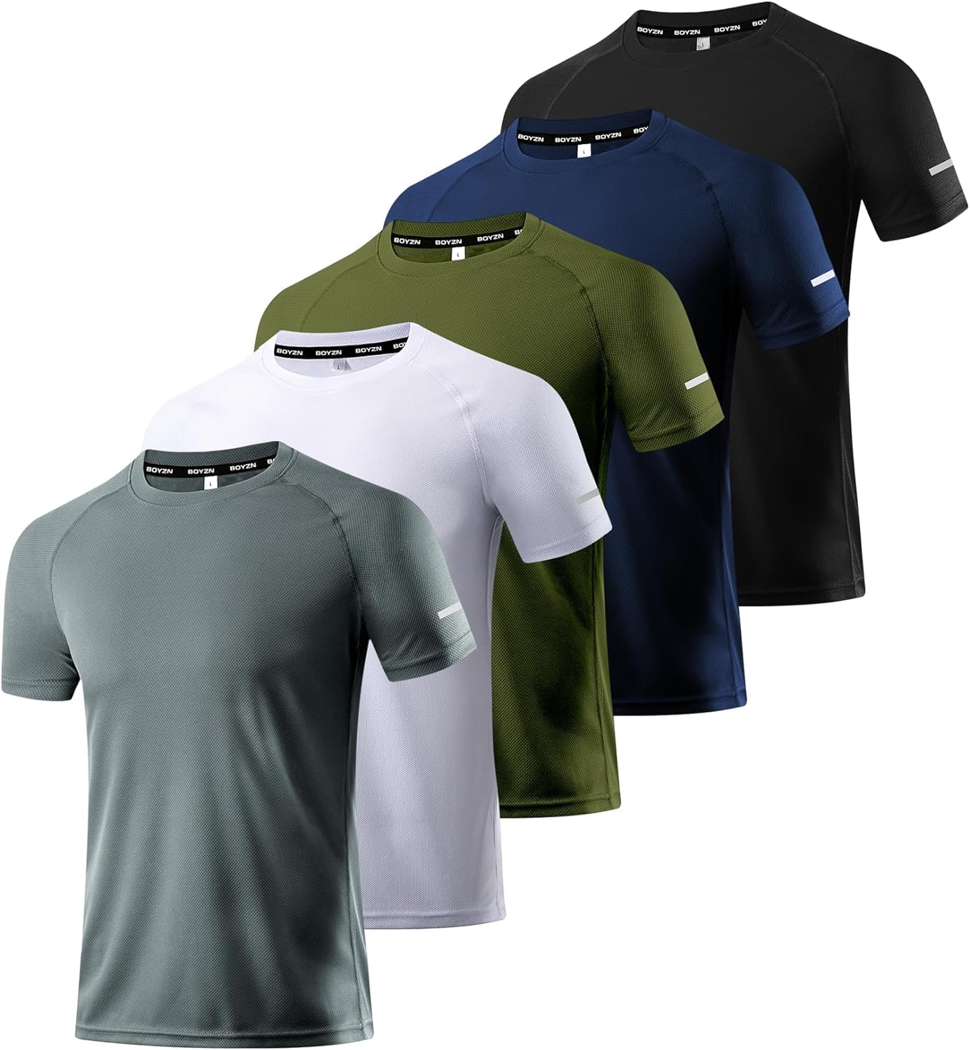 Boyzn 1 or 3 Pack Men' Workout Running Shirts, Dry Fit Moisture Wicking T-Shirts, Sports Gym Athletic Short Sleeve Shirts