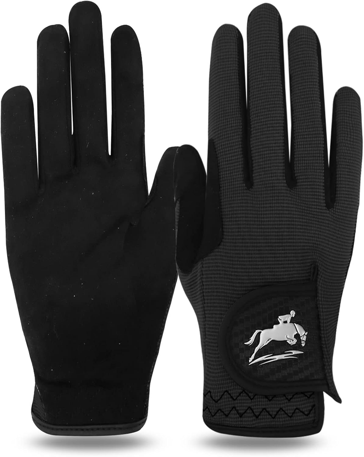 FINGER TEN Horse Riding Gloves Equestrian Women Kids for Girls Boys Mesh Breathable Lightweight Color Pack, Comfortable Grip for Summer