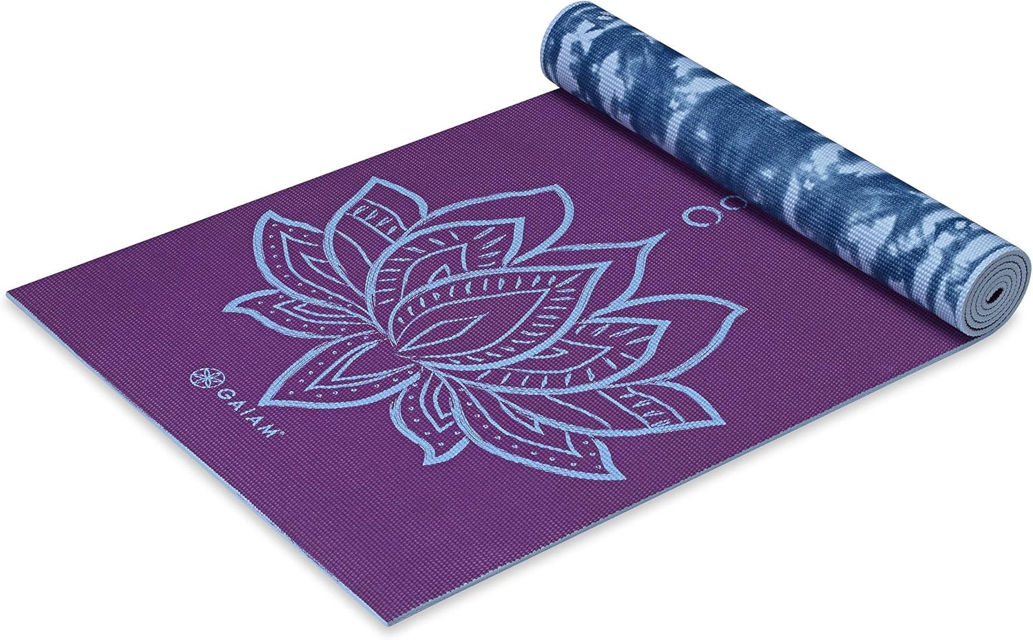 Gaiam Yoga Mat - Premium 6mm Print Reversible Extra Thick Non Slip Exercise & Fitness Mat for All Types of Yoga, Pilates & Floor Workouts (68 x 24 x 6mm Thick)