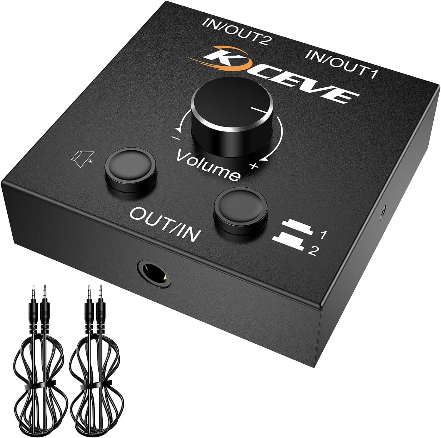 3.5mm Audio Selector, AUX 3.5mm Audio Splitter Headphone Switcher, Speaker Manual Selector for Audio Sharing, 2 in 1 Out