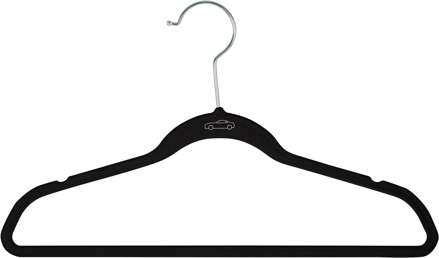 Simplify 25 Pack Kids Velvet Hangers | Slim | Non-Slip Design | Space Saving | Childrens Clothes | Shirts | Pants | Dresses | Baby Nursery | Closet Storage & Organization | Black