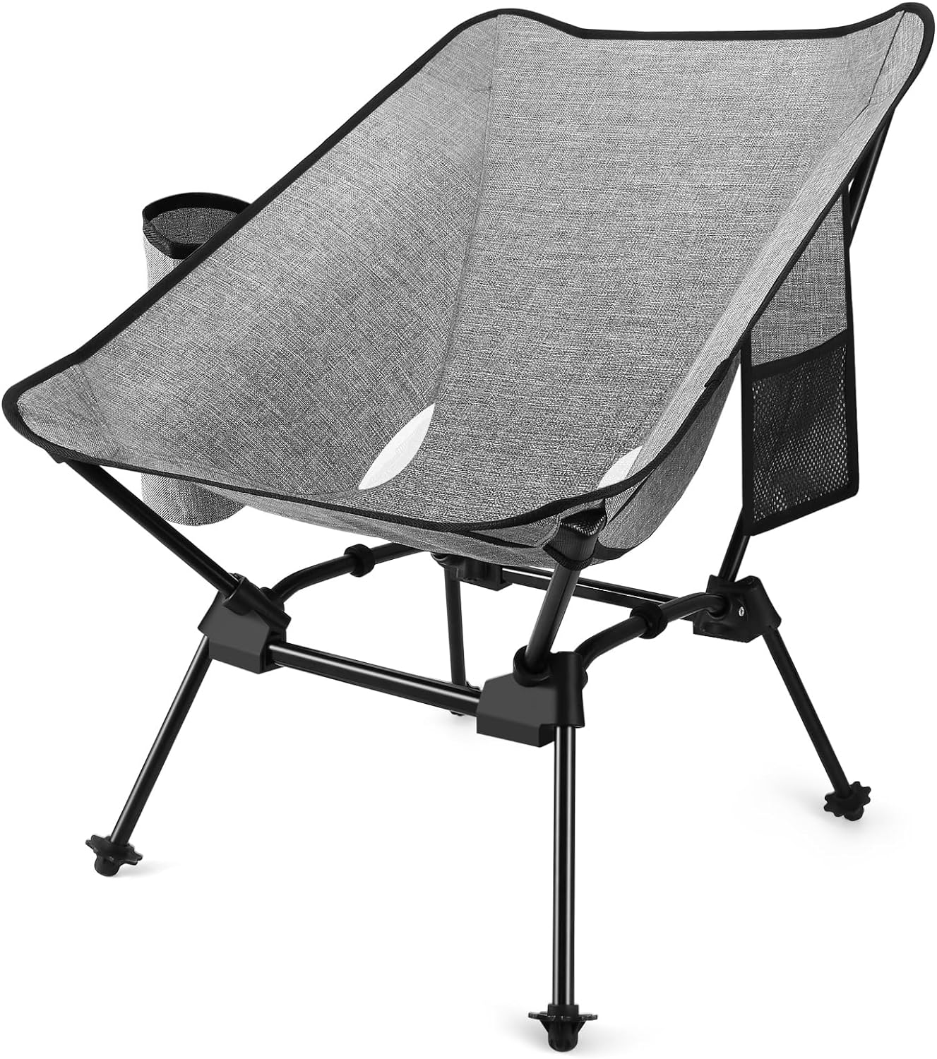 Camping Chairs for Adults Kids 2023 Portable Outdoor Folding Chair Ultralight Backpack Chairs for Outside, Beach, Lawn 400 lbs Heavy Duty - 1Pc Grey