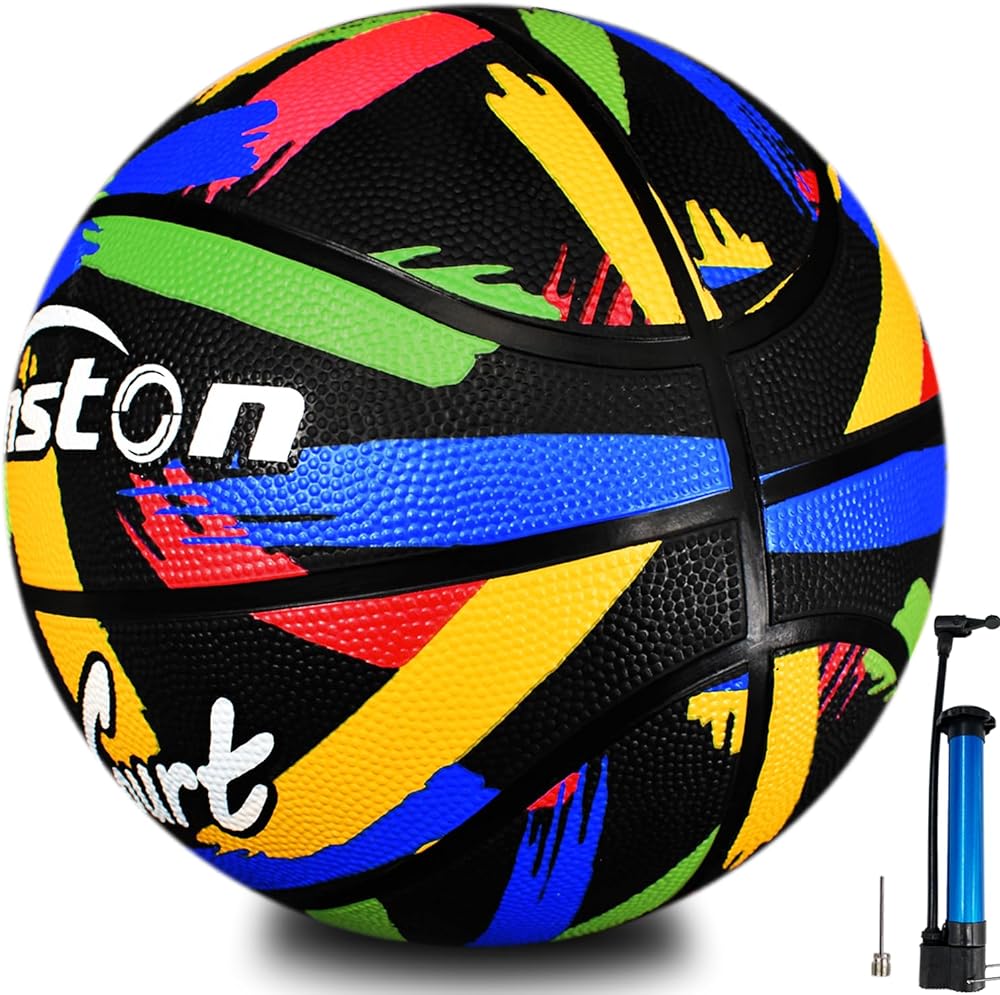 Senston 29.5'' Basketball Outdoor/Indoor Basketball Ball Official Size 7 Street Basketballs with Pump