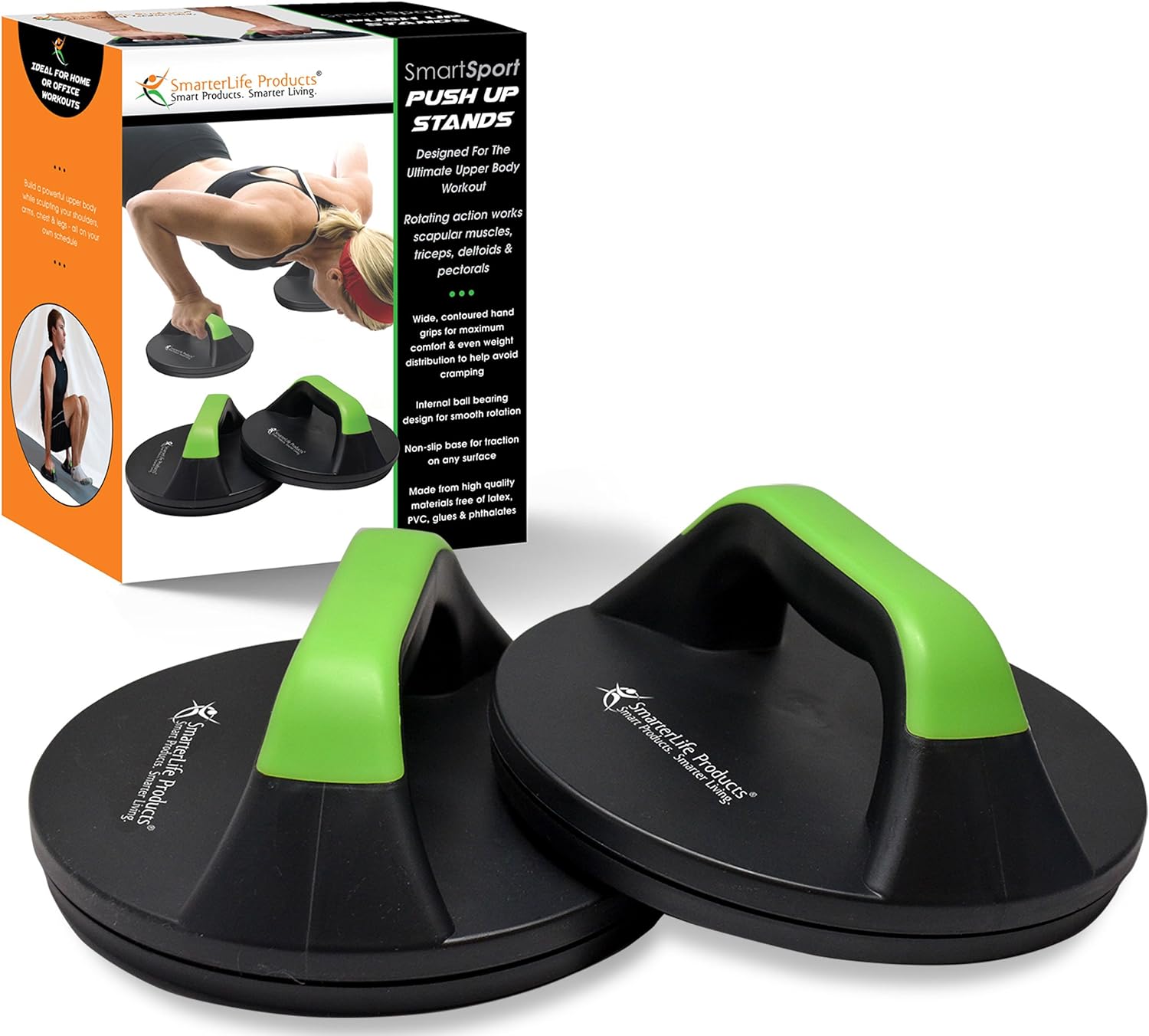 SmarterLife+Push+Up+Bars+for+Men%2c+Women+-+Pushup+Handles+for+Floor+Rotate+to+Prevent+Wrist%2c+Elbow+Strain%2c+Wide+Grips+with+Non+Slip+Rubber+Pads+for+Comfort+-+Two+Pushup+Bar+Set%2c+Workout+Guide+Included