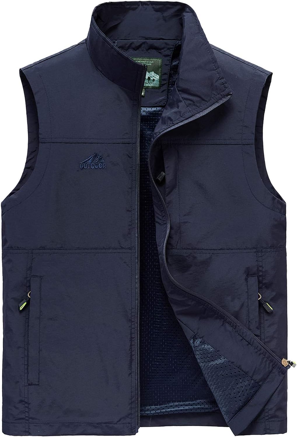 Flygo mens Casual Outdoor Lightweight Quick Dry Safari Travel Fishing Vest Utility Pockets