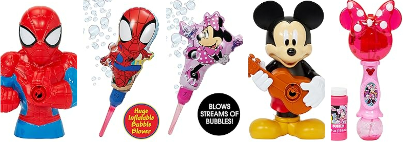 Little Kids Disney Mickey Mouse Action Bubble Blower Machine, Includes Bubble Solution, Multi