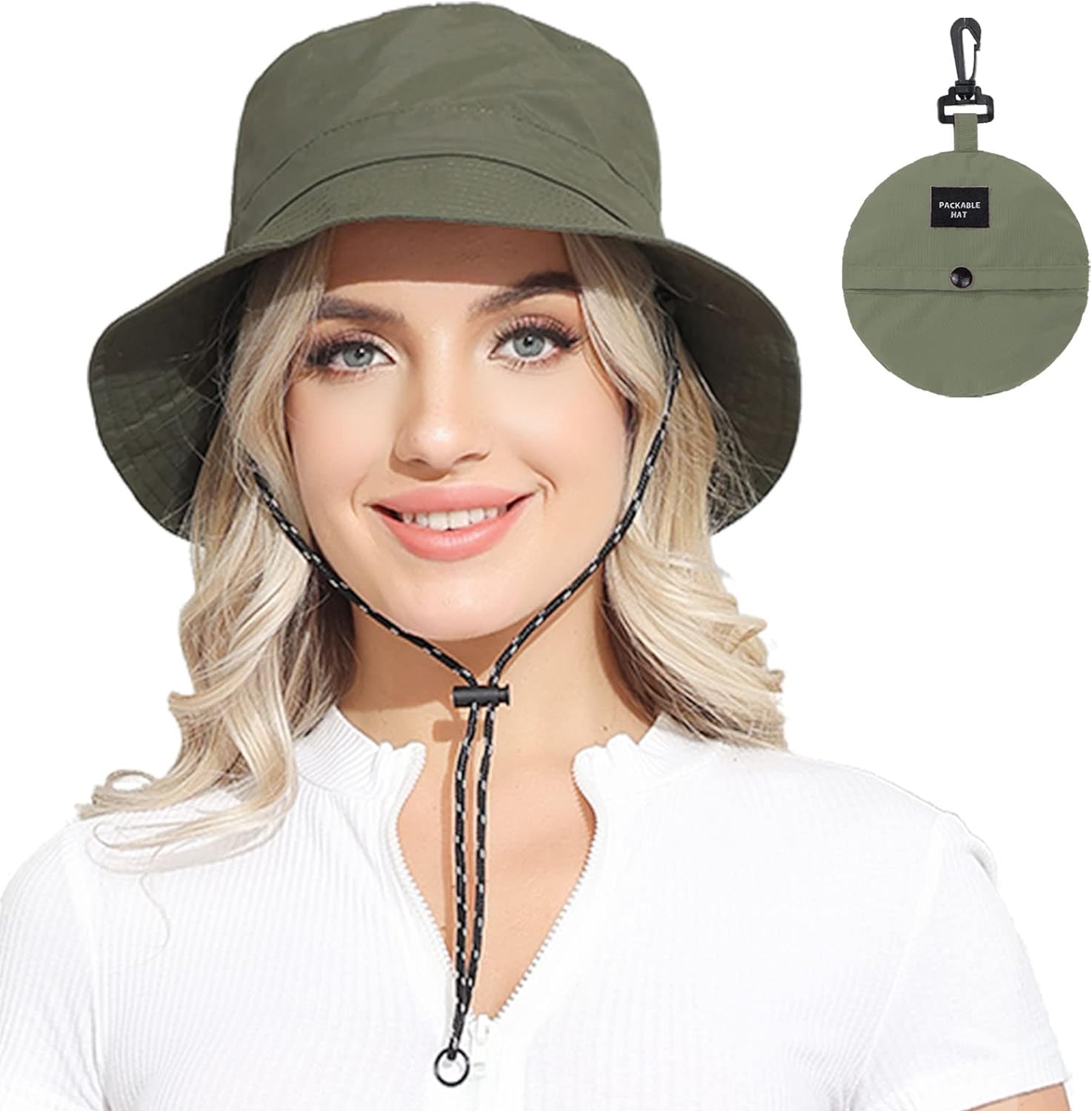 Womens Packable Waterproof Bucket Hat Men UV Protection Sun Hat