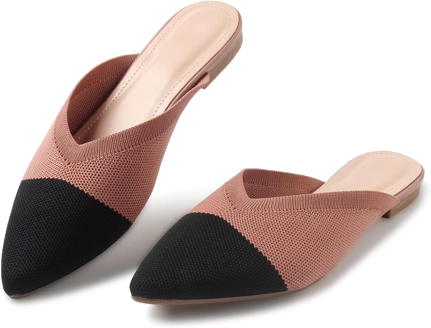 MUSSHOE Mules for Women Pointed Toe Replace Women Mules Flats