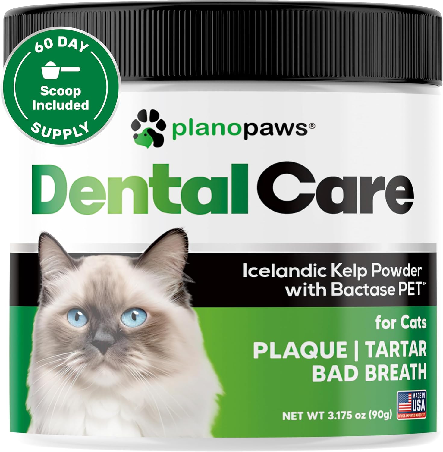 Cat Dental Care Powder - Easier Than Cat Toothpaste - Cat Dental Treat Alternative to Get Plaque Off - Cat Teeth Cleaning Powder with Bactase PET - Cat Breath Freshener for Cat Bad Breath - Oral Care