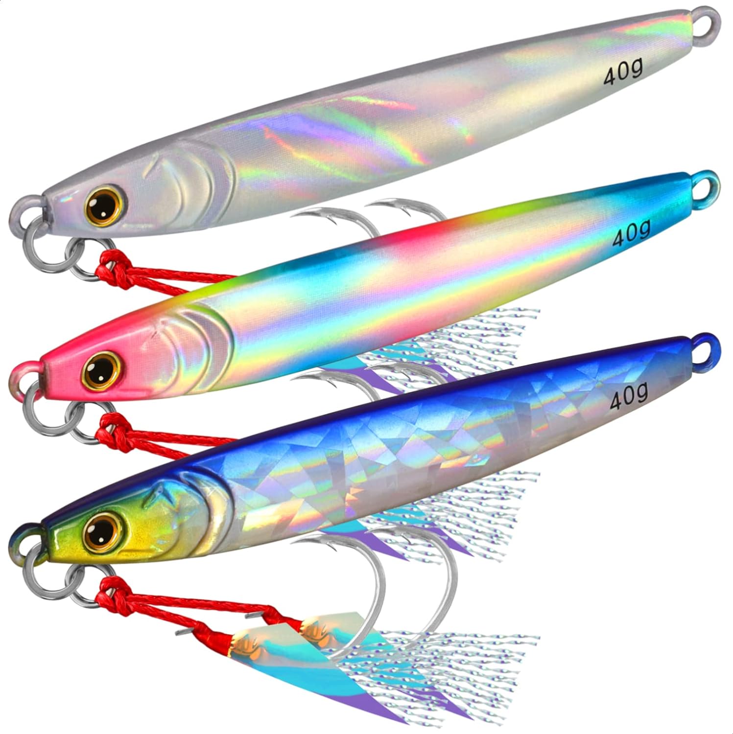 TRUSCEND Valuable Fishing Spoons of Captain's Favorite, Shiny Saltwater Jigs Perfect for Predators, Great-Action Micro Jigs to Catching More Fish, Durable and Well-Made Freshwater Bass Fishing Lures