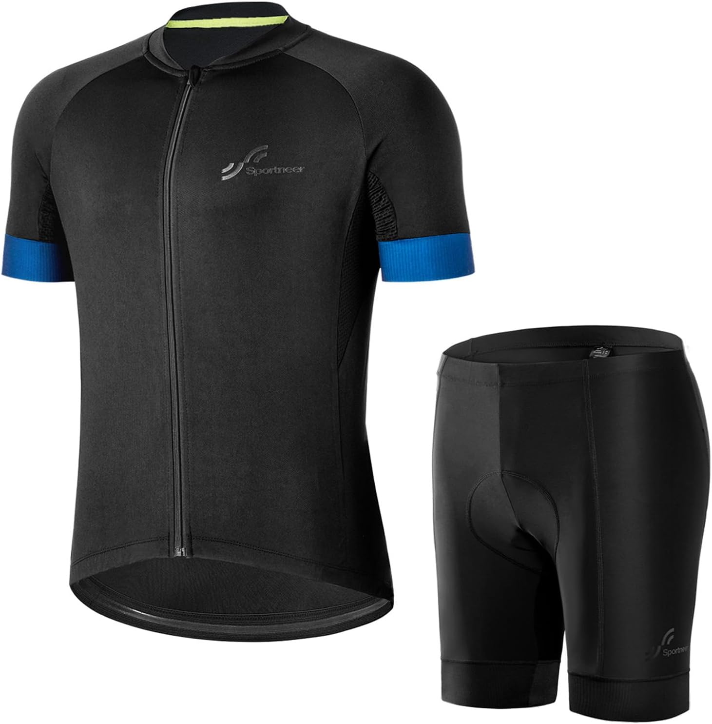 Sportneer Cycling Jersey Men Clothing Set Men’s Padded Bike Shorts Clothing Sets, Short Sleeve with Breathable Fabric