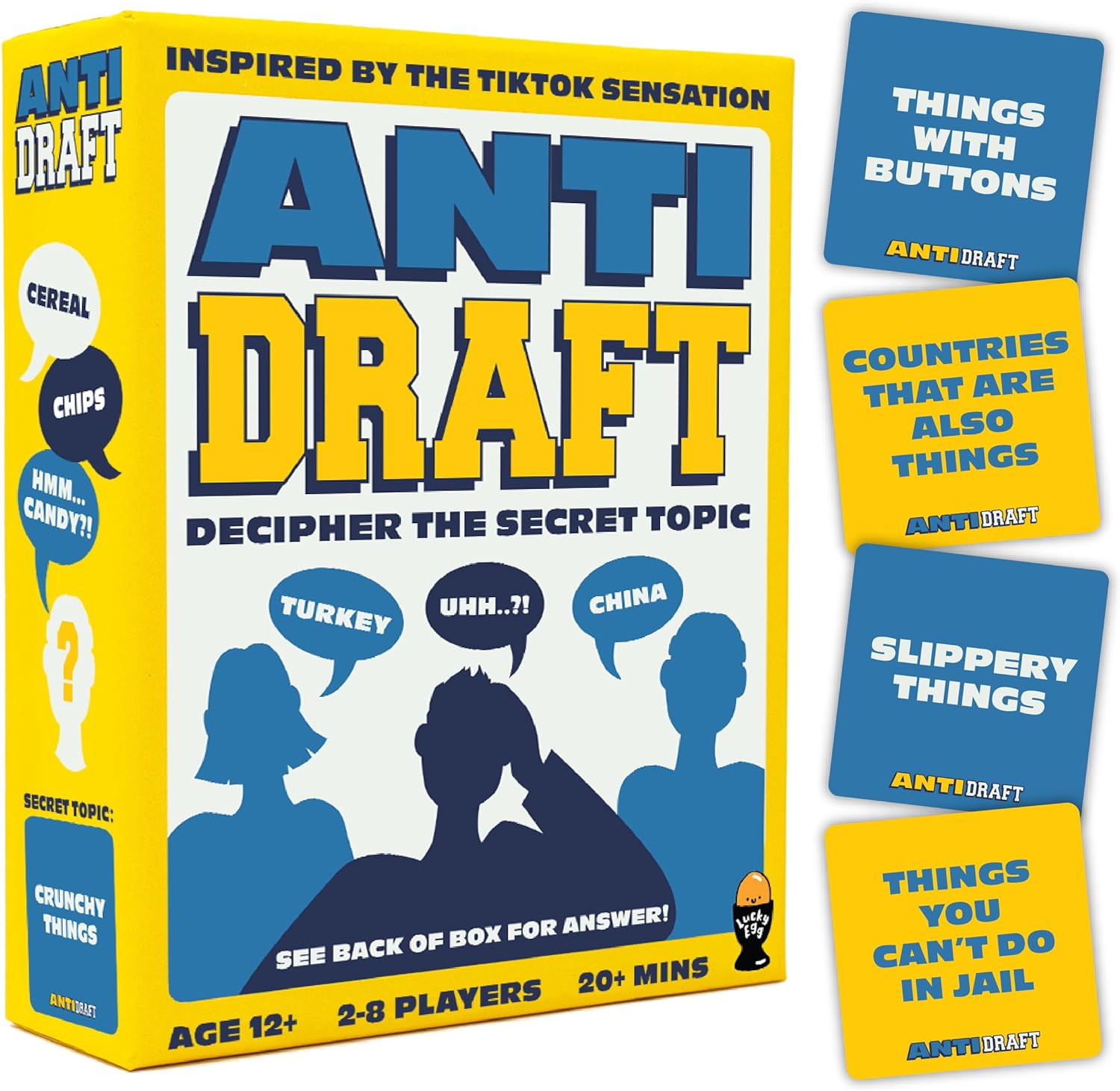 Exciting Anti Draft Party Game - Fun Family Games for 12+ Year Olds, 2-8 Players - Party Games for Adults & Kids - Perfect for Indoor & Outdoor Games Nights, Games Teenager, Funny Games