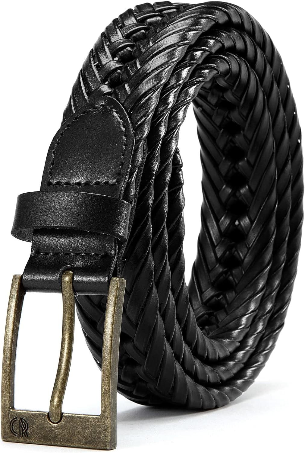 CHAOREN Braided Belt for Men - 1 1/8" Leather Belt for Casual Jeans - Ultimate Comfort & Style