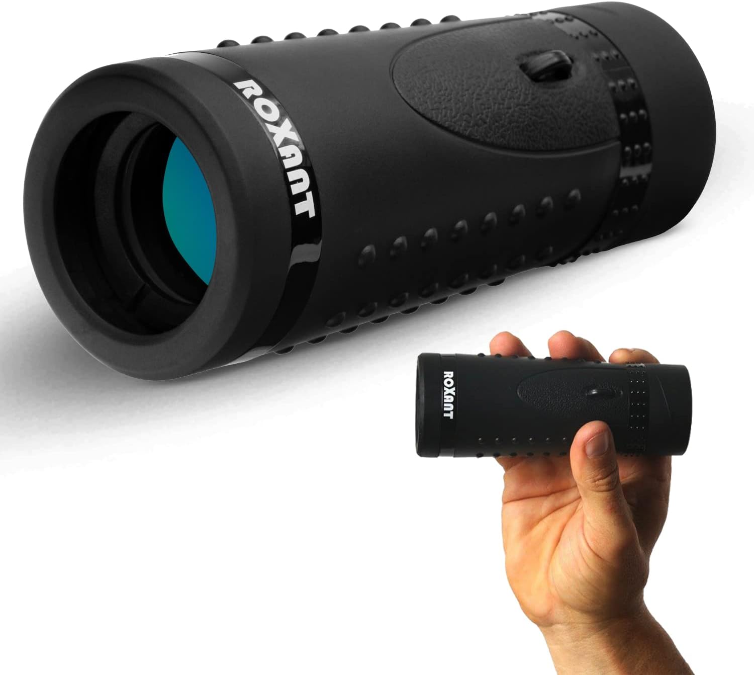 Authentic ROXANT Grip Scope High Definition Wide View Monocular - with Retractable Eyepiece and Fully Multi Coated Optical Glass Lens + Bak4 Prism. Comes with Cleaning Cloth, Case & Neck Strap, Black