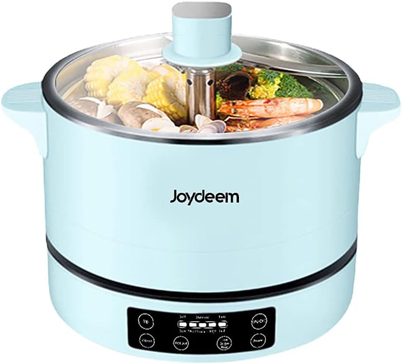 Joydeem Smart Lifting Electric Hot Pot, Steamer and Low Sugar Rice Cooker, Shabu Shabu Hot Pot, Food Grade Stainless Steel, 1500W, 4L