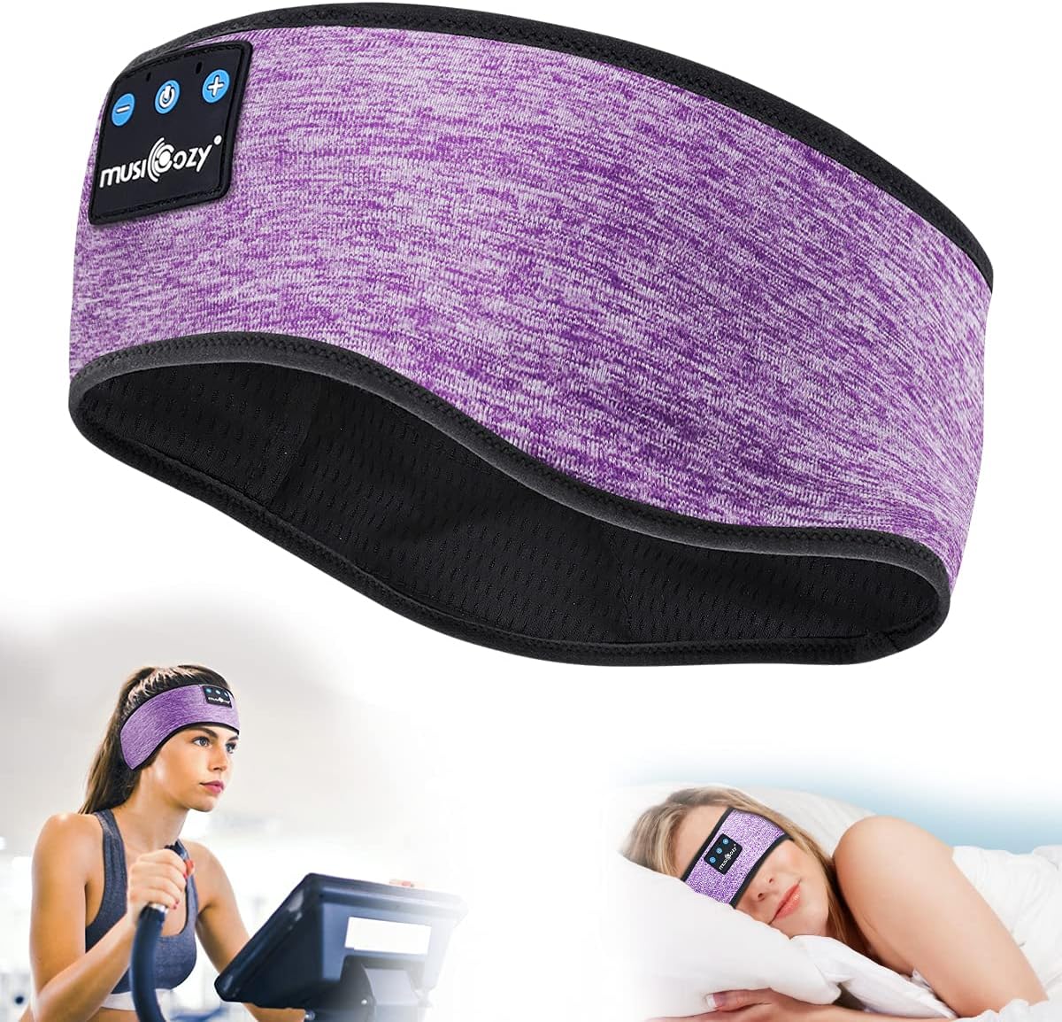 MUSICOZY Sleep Headphones Bluetooth Headband, Wireless Music Sleeping Headphones Sleep Mask Earbuds for Side Sleepers Workout Running Insomnia Travel Yoga Cool Tech Gadgets Unique Gift