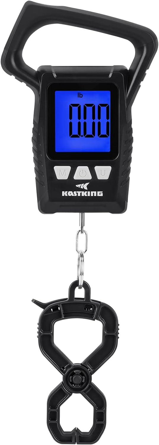 KastKing Fish Scale, WideView Floating Waterproof Digital Scale, 2.5 Large LCD Display, 110lb Capacity, Multi-Mode Pound/Ounces & Kilograms, Stores up to 9 Weights, Fishing Gifts for Men