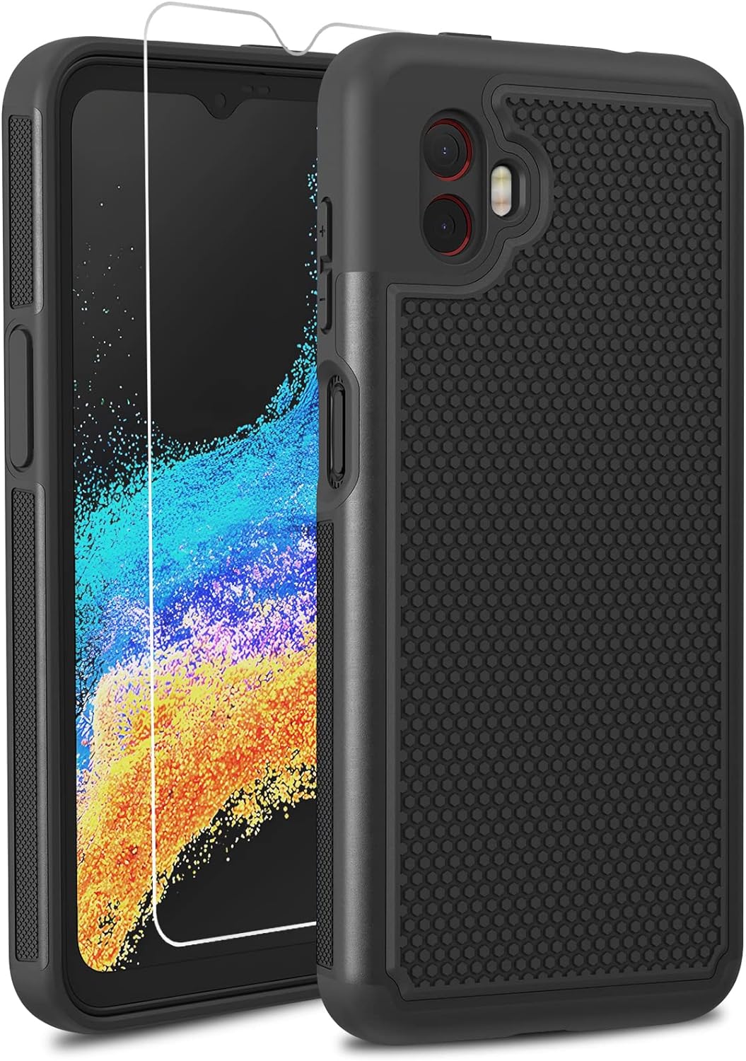 BNIUT for Samsung Galaxy XCover6 Pro Case: Shockproof Protective Phone Cases with Hard Hybrid Sturdy Textured Shell - Drop Proof Protection (Black)