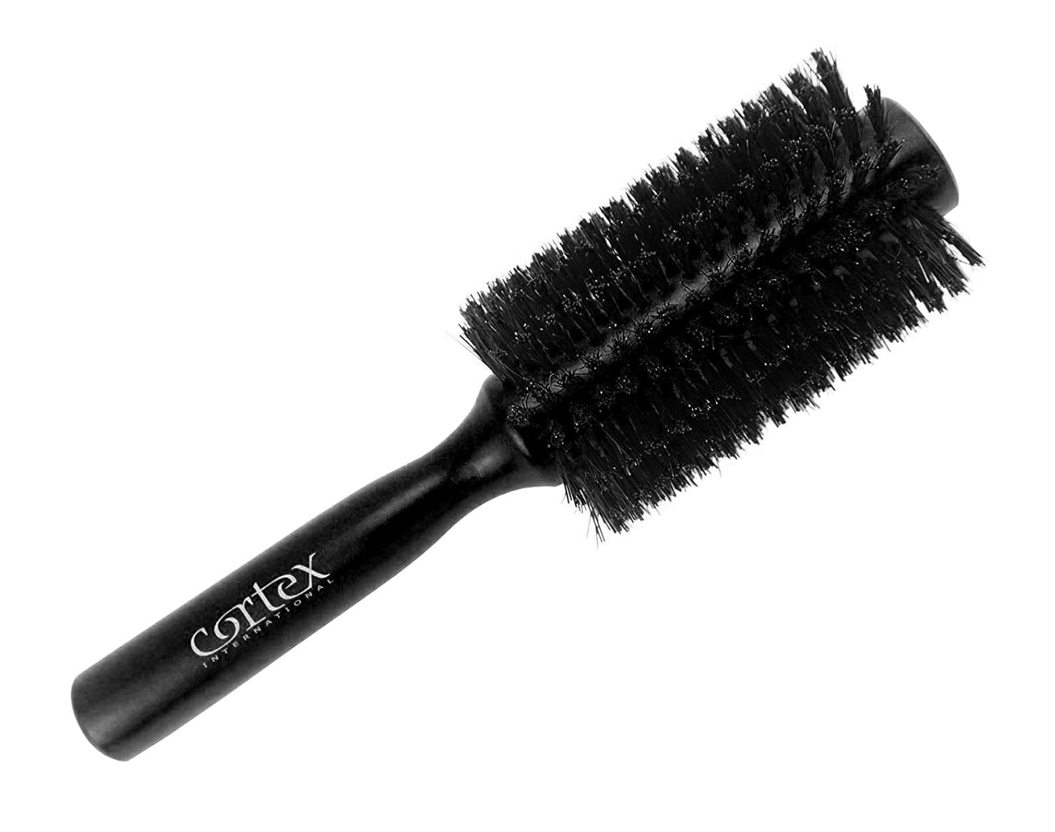 Boar Bristle - Natural Bristle Round Brush, for Men & Women, for Drying All Hair Types, Fine and Coarse, Natural Brush for Styling Long and Short Hair, Wooden Handle (Black 2.75'')