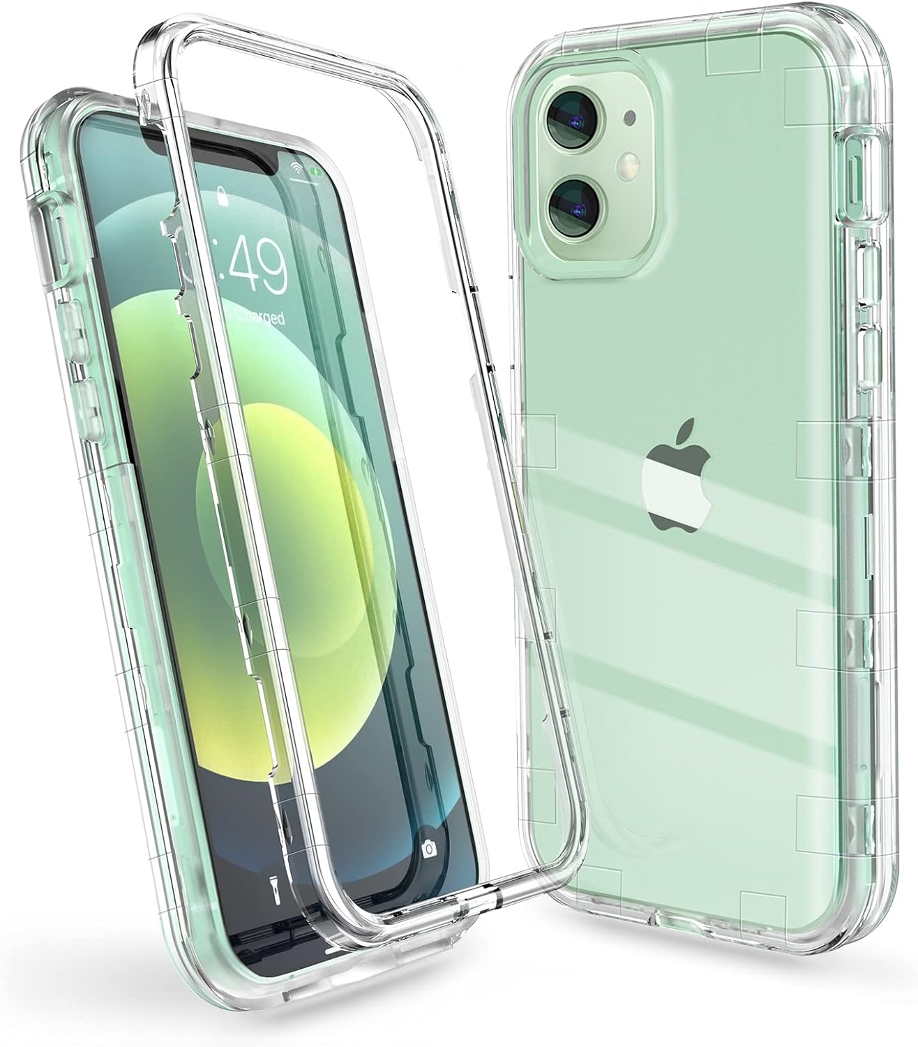 Anuck Case for iPhone 12 Case, for iPhone 12 Pro Case, Crystal Clear Heavy Duty Defender Phone Case 3 Layer Shockproof Full-Body Protective Case Hard PC Shell & Soft TPU Bumper Cover 6.1'' - Clear