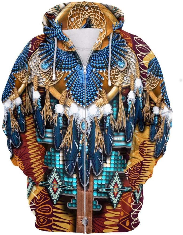 Native American Hoodies for Women Men 3D Print Zipper Jacket Cosplay Costume Hoodie Sweatshirt Clothing Clothes Mens