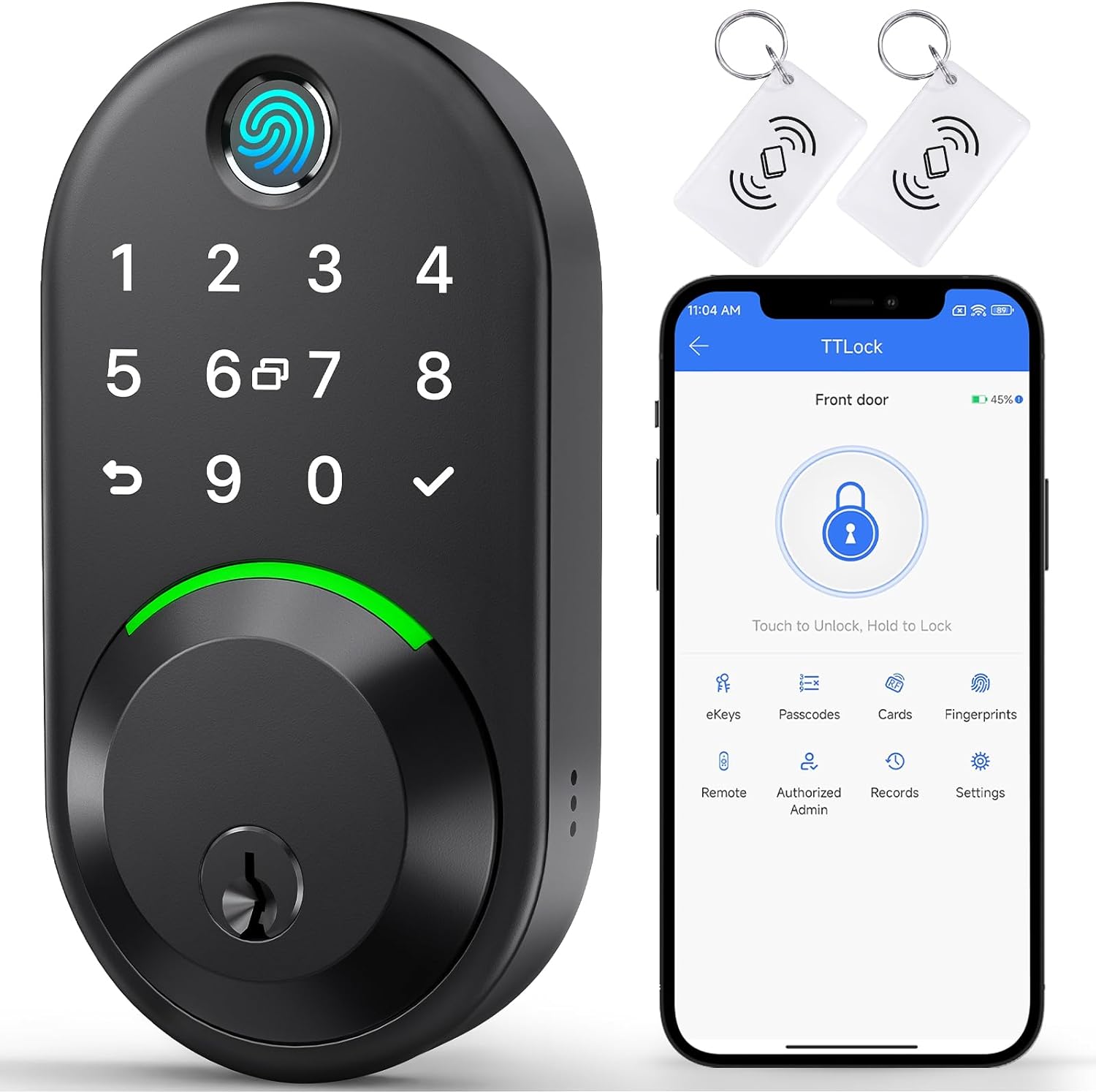 Smart Deadbolt Door Lock with Keypad: Fingerprint Smart Deadbolt - Keyless Entry Door lock - Digital Smart Locks for Front Door - App Remote Control and Pro Security