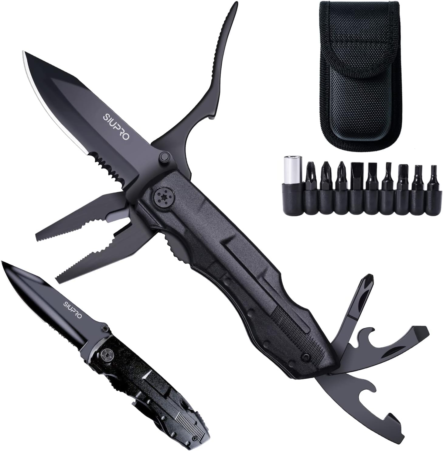 Multitool Pocket Knife for Men, Fathers Day Dad Gifts from Daughter Wife Son Kids, Tactical Multi Tool, Multipurpose Utility Plier Set, Camping, Survival Gadgets Kit