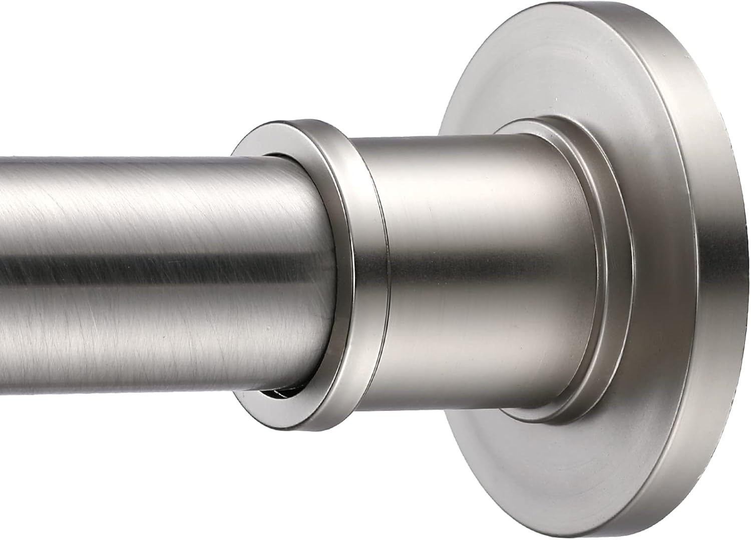 BRIOFOX Industrial Shower Curtain Rod - Never Rust Non-Slip 43-72 Inch 304 Stainless Steel, Brushed Nickel