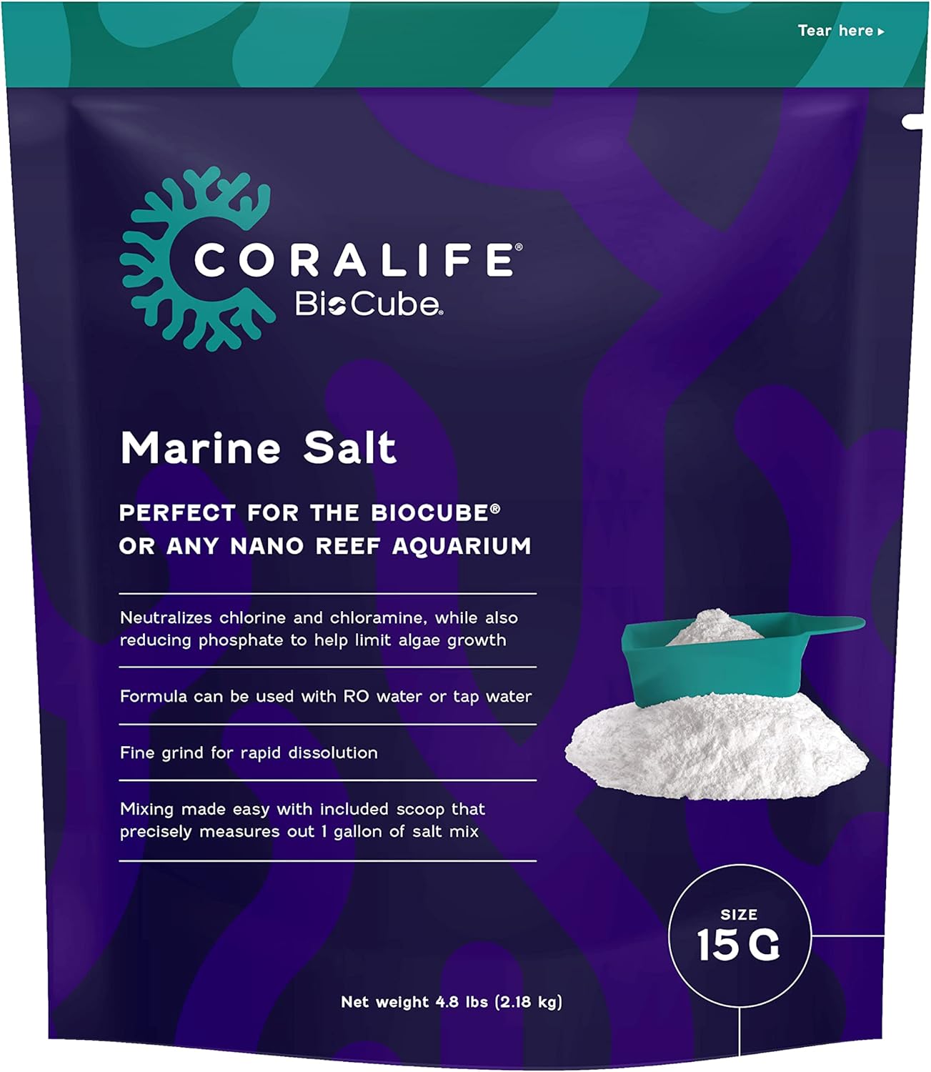 Coralife BioCube Aquarium Fish Tank Marine Salt, 15 Gallon