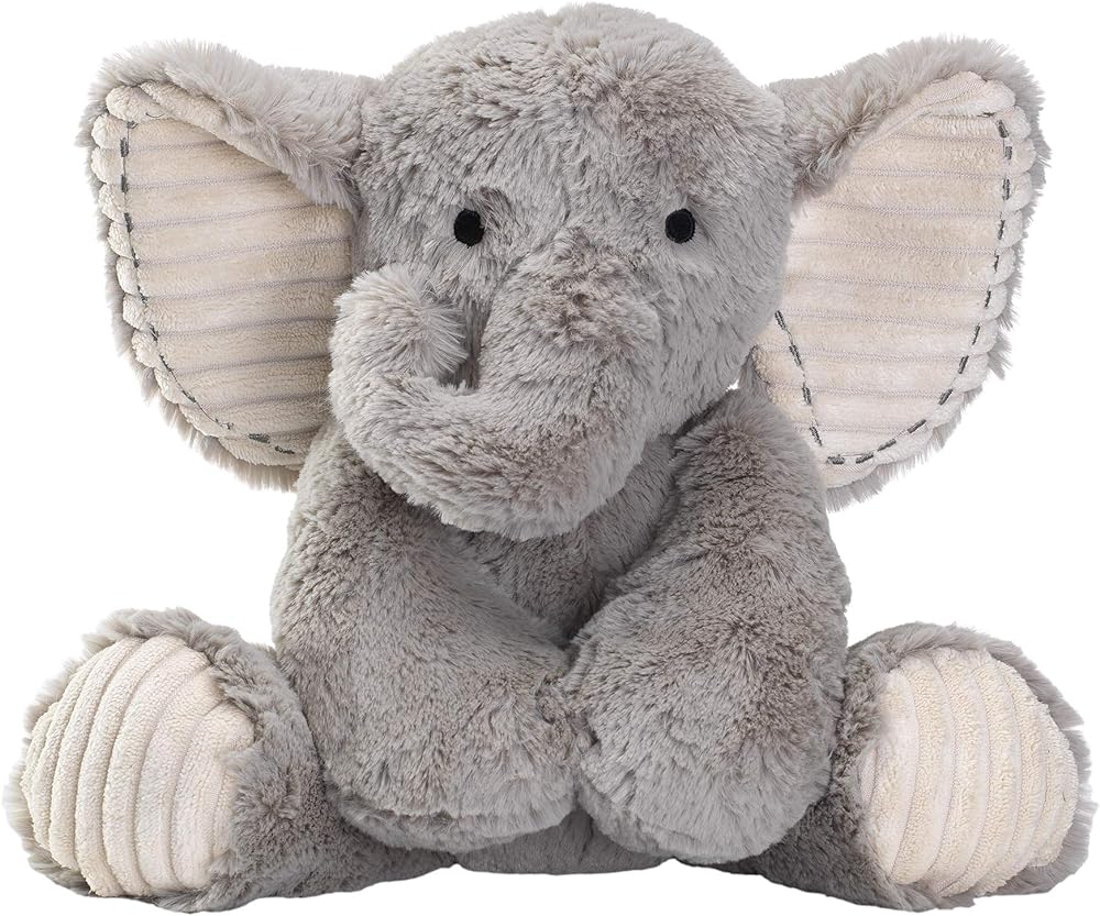 Lambs &amp; Ivy Jungle Safari Gray Plush Elephant Stuffed Animal Toy Plushie - Jett