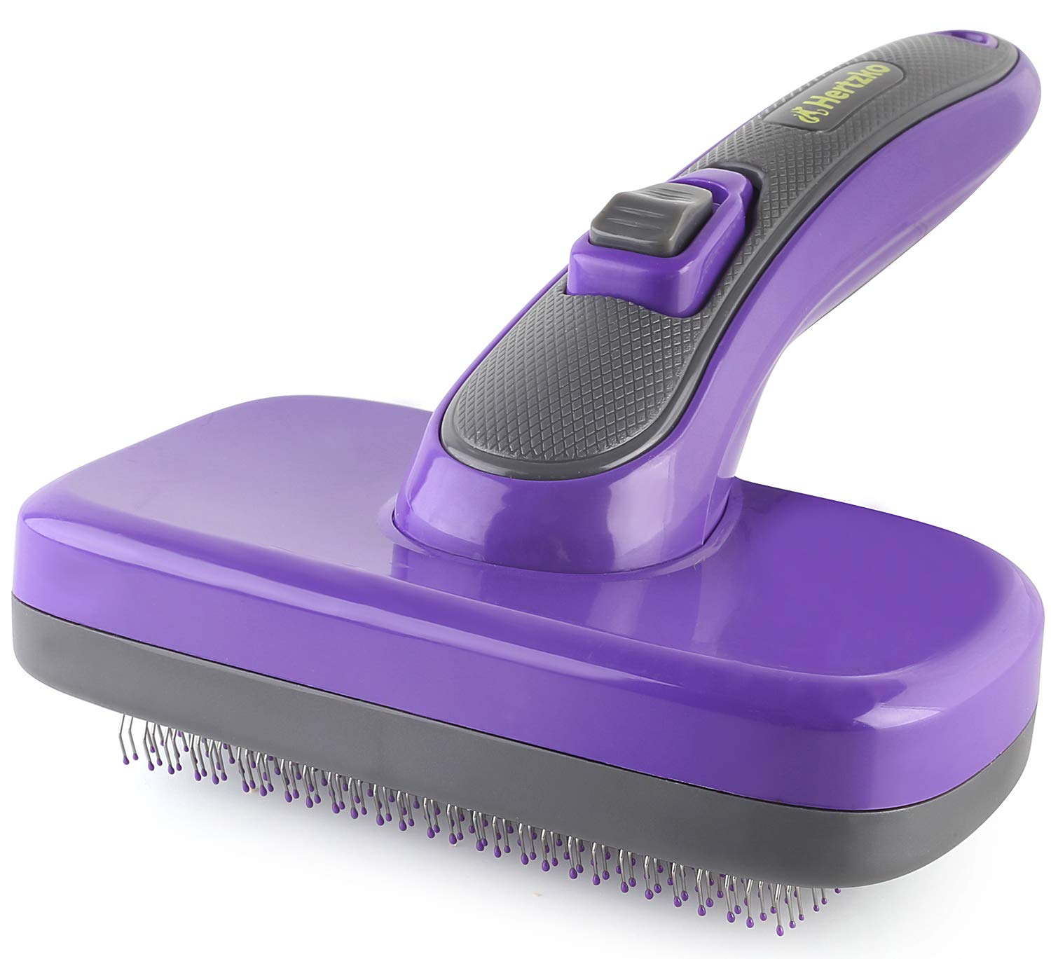 Hertzko Self Cleaning Slicker Brush for Pets, Dog & Cat Brush, Dog Brush for Shedding, Cat & Dog Grooming, Grooming Brushes for Long Short Haired Dogs Cats, Deshedding Brush, Rake, Comb