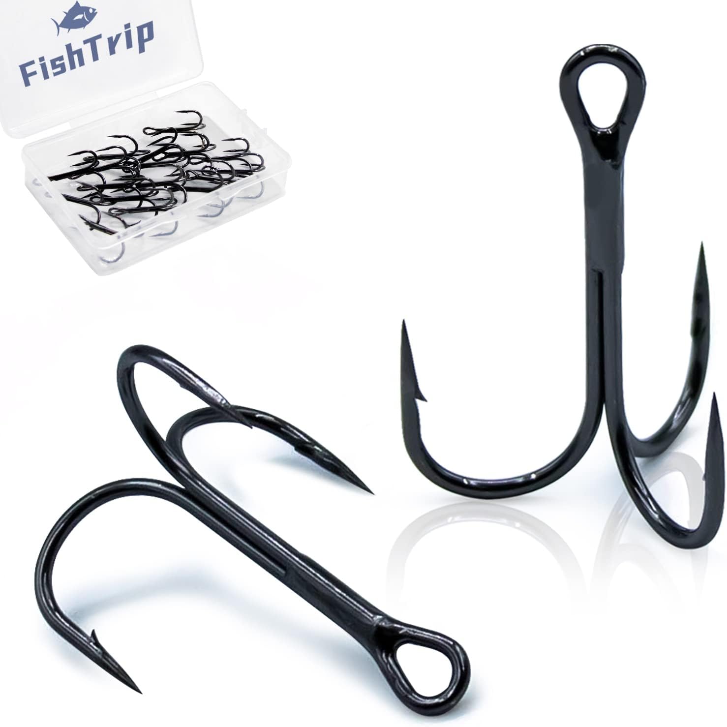 Fishing Treble Hooks Black 25pcs/Pack,Triple Hooks High Carbon Steel Brabed Sharp,Replacement Fishing Hooks on Hard Lures for Freshwater Saltwater (4#-16#)