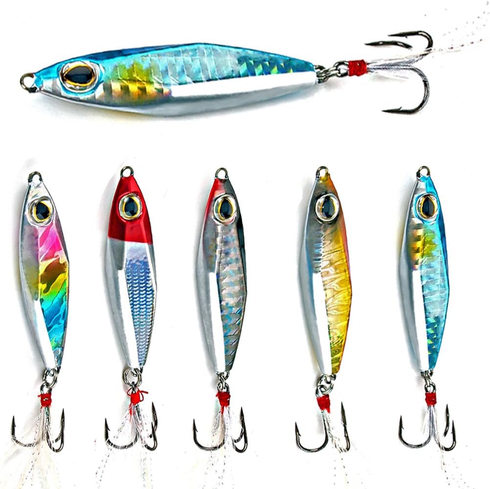 Sougayilang Jigs Fishing Lures Sinking Metal Spoons Micro Jigging Bait