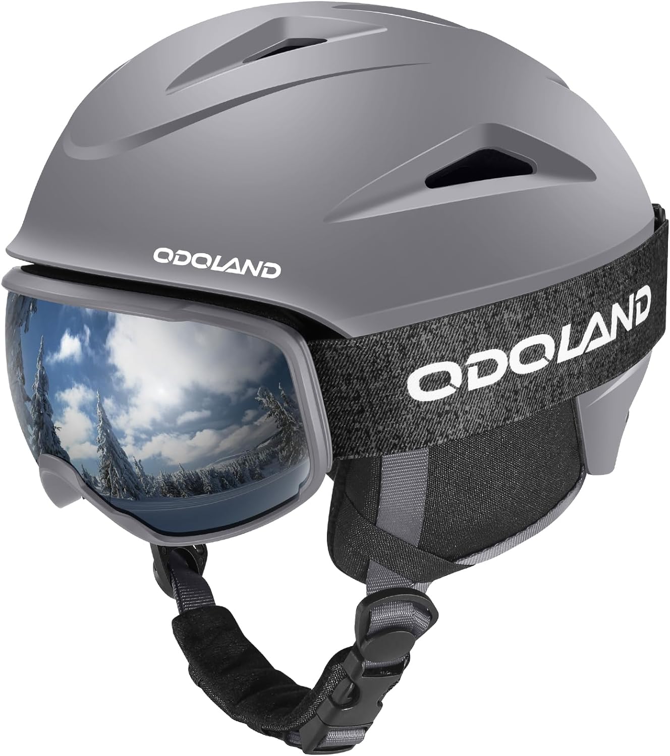 Odoland Snowboard Helmet, Ski Helmet with Ski Goggles for Adults, Durable PC Shell & EPS Foam, Safety Snow Helmets Goggles for Men Women Youth